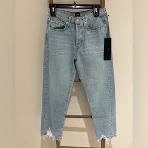 Edwin Hana Classic Straight Crop Destructed Calm Down Women’s Jeans Size 26 NWT